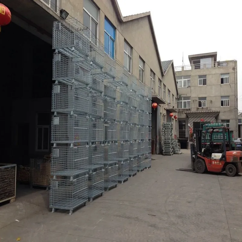 Heavy Duty Steel Collapsible Wire Mesh Pallet Container for Warehouse Storage