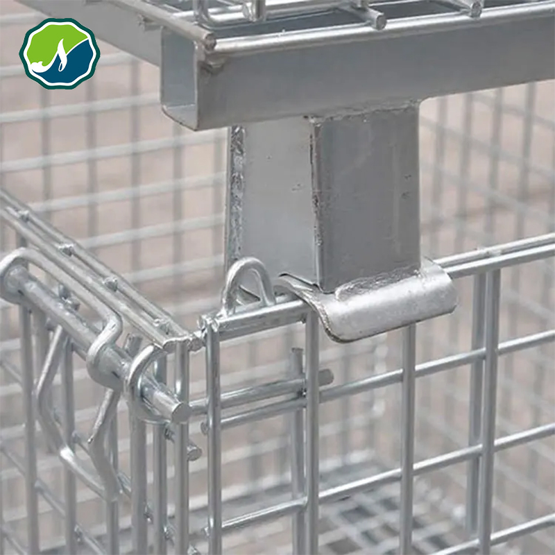 Foldable Collapsible Steel Metal Wire Mesh Storage Cage Pallet Containers, Wire Cages