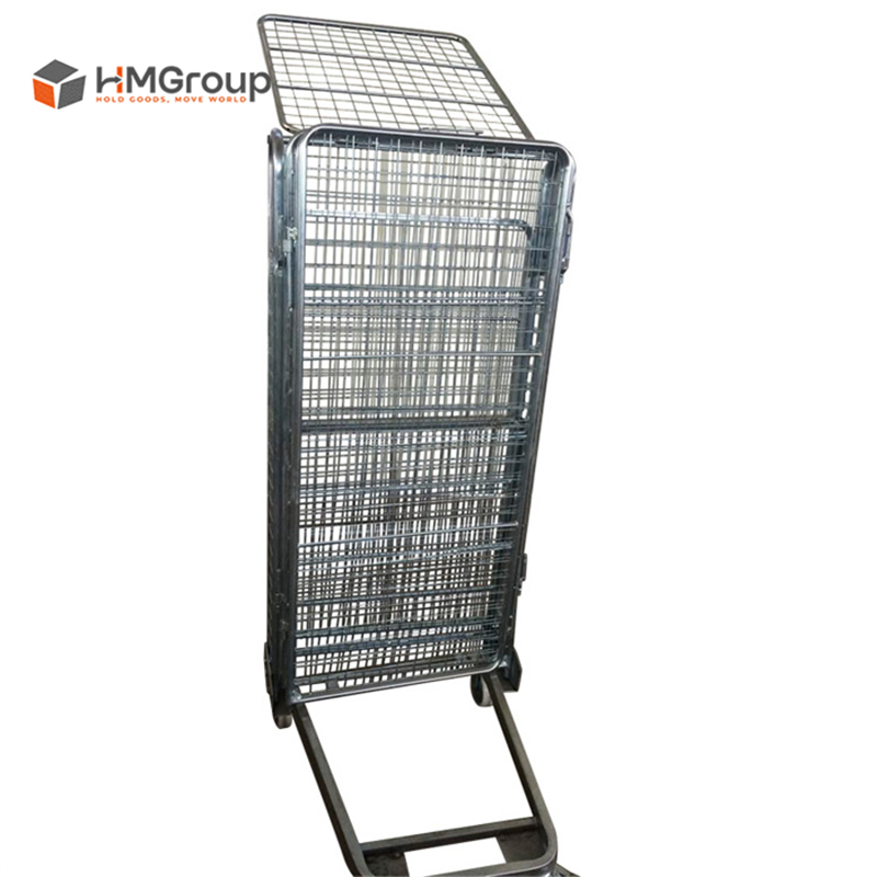 500kg Capacity Easy Assemble Logistics Nestable Rolling Metal Storage Cage