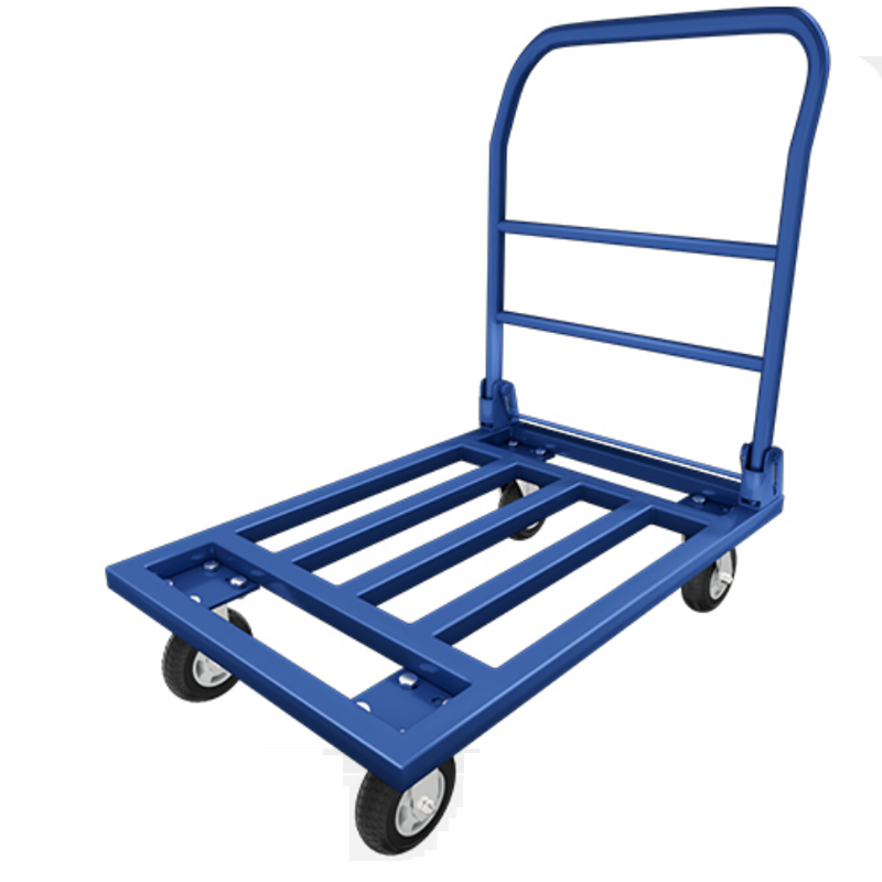 Logistics Flatbed Pushcart Square Tube Folding Mobile Portable Hand Truck Cart Trolley