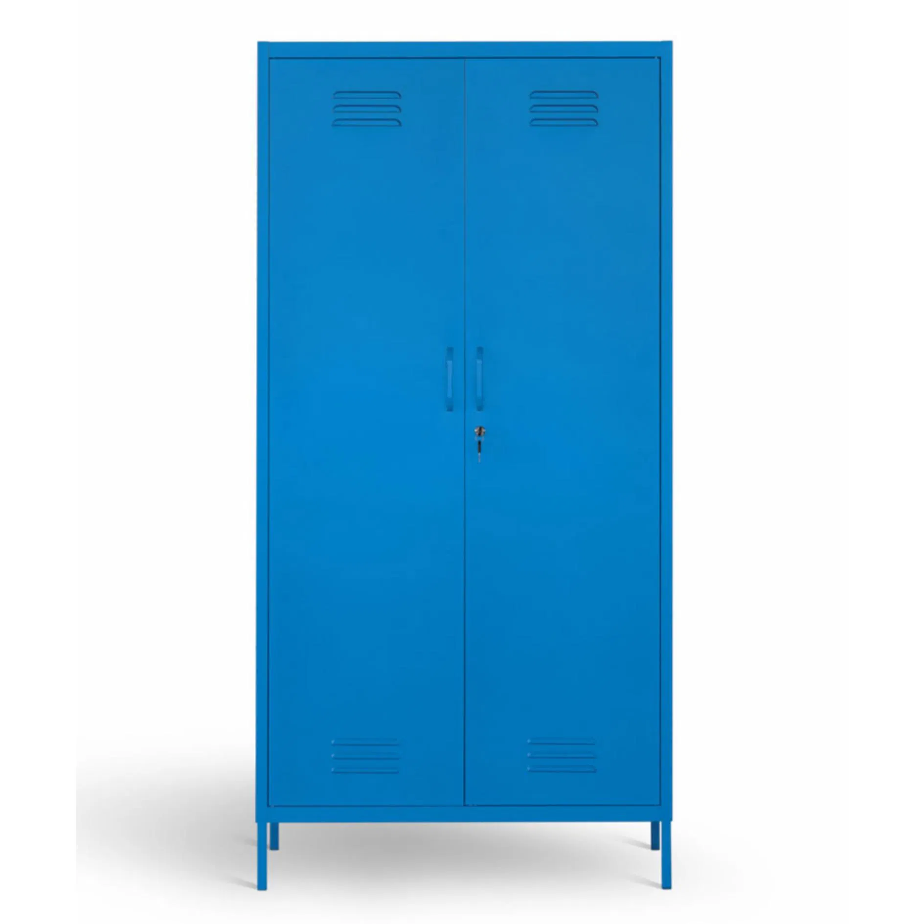 Steel Almirah Clothes Storage Wardrobe Tall Metal Accent Cache Cabinet