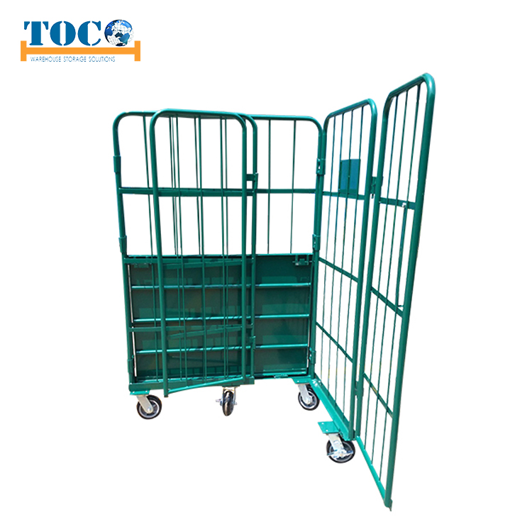 Folding Structure Rolling Bulk Wire Steel Container Storage