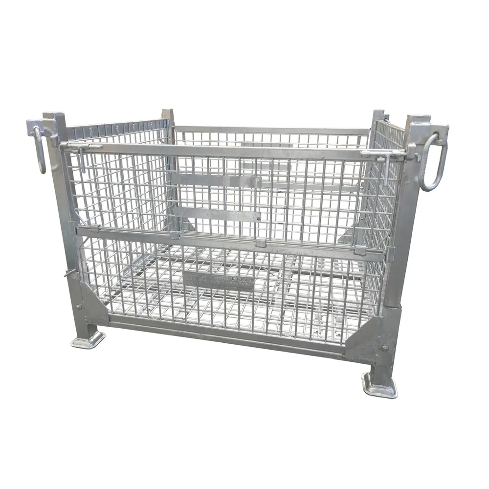 Lockable Stackable Metal Welded Wire Mesh Container Steel Storage Cage