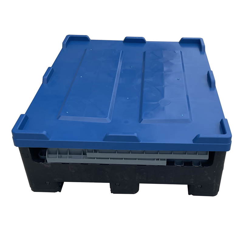 Wholesale Factory Directly Wheelies Vantilated Collapsible Foldable with Lid Stackable 3 Runners Pallet Container.