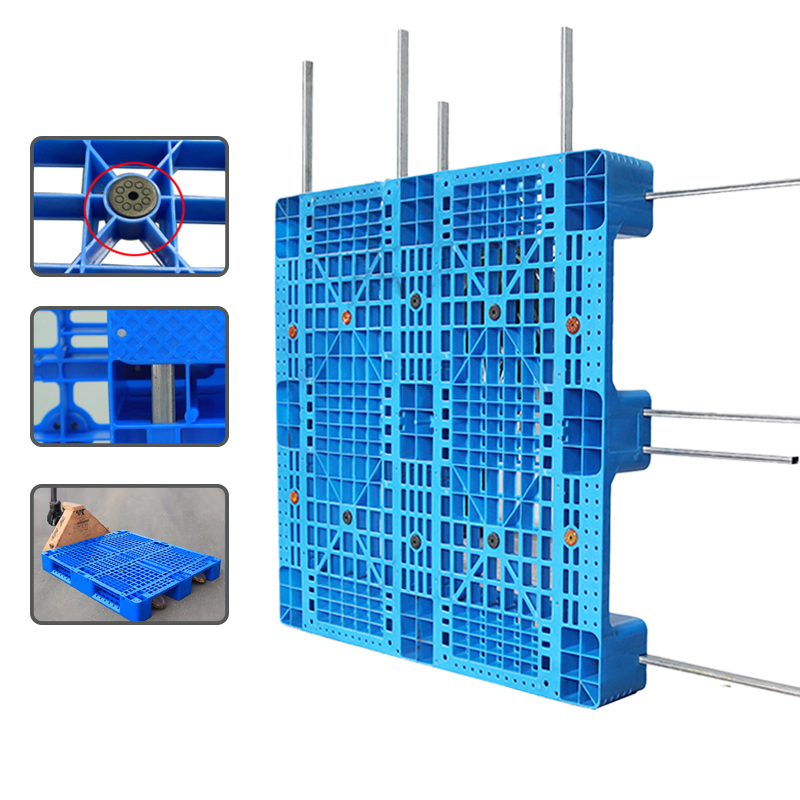 Factory Supply Recycle Runner Flat Slip Sheet Aluminum Grid Warehouse Tray Industrial Nestable HDPE 4way Export Hygienic Shipping Heavy Duty Plastic Euro Pallet