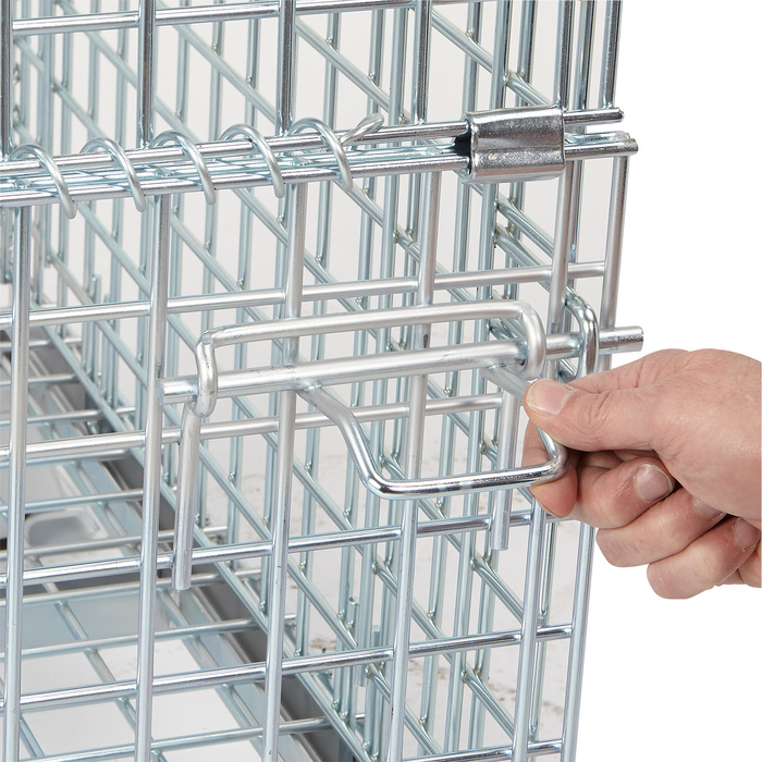Customized Galvanized Foldable European Wire Mesh Container Storage Rack Wire Basket 1000 Capacity
