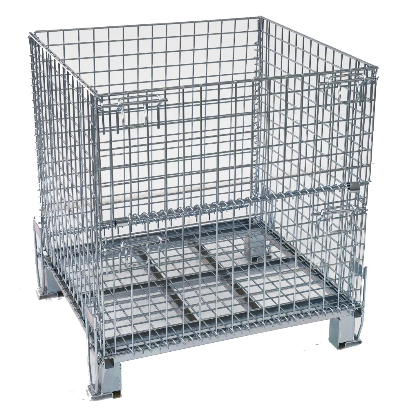 Professional Warehouse Cage Cost-Effective Collapsible Wire Mesh Container Caster