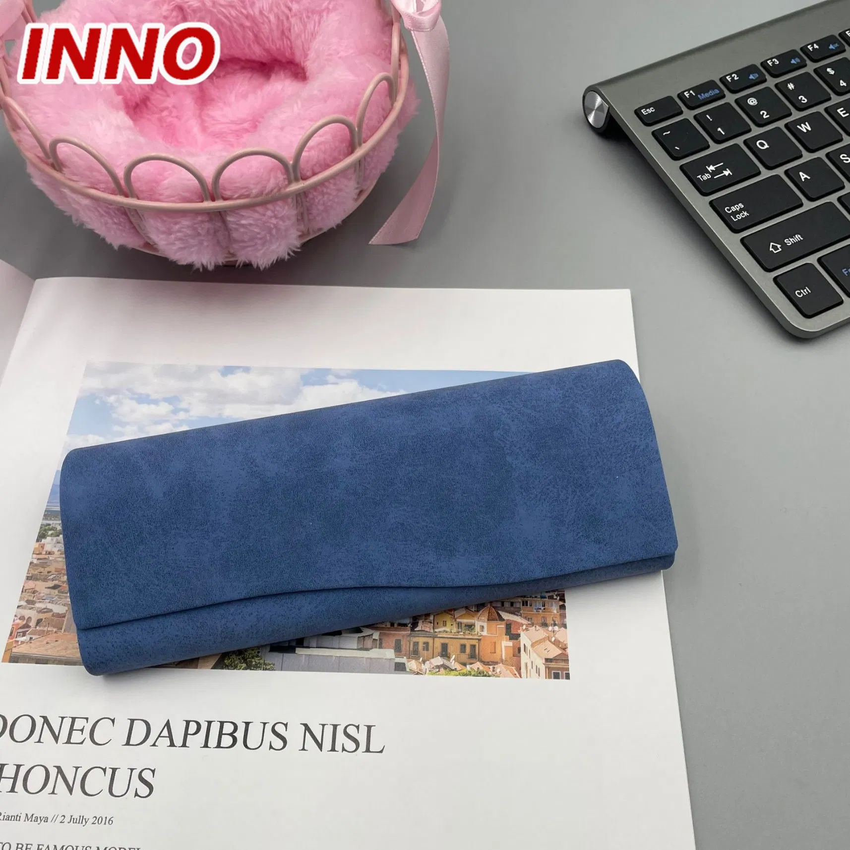 Inno-T170 Manufacturer Direct Selling Retro Marble Pattern PU Leather Iron Glasses Box; Free Custom Logo Eco-Friendly