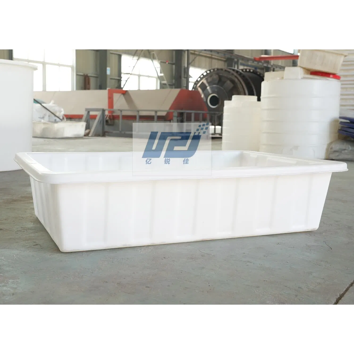 White Rectangular Plastic Storage Bin, Offering Ample Space for Bulk Items