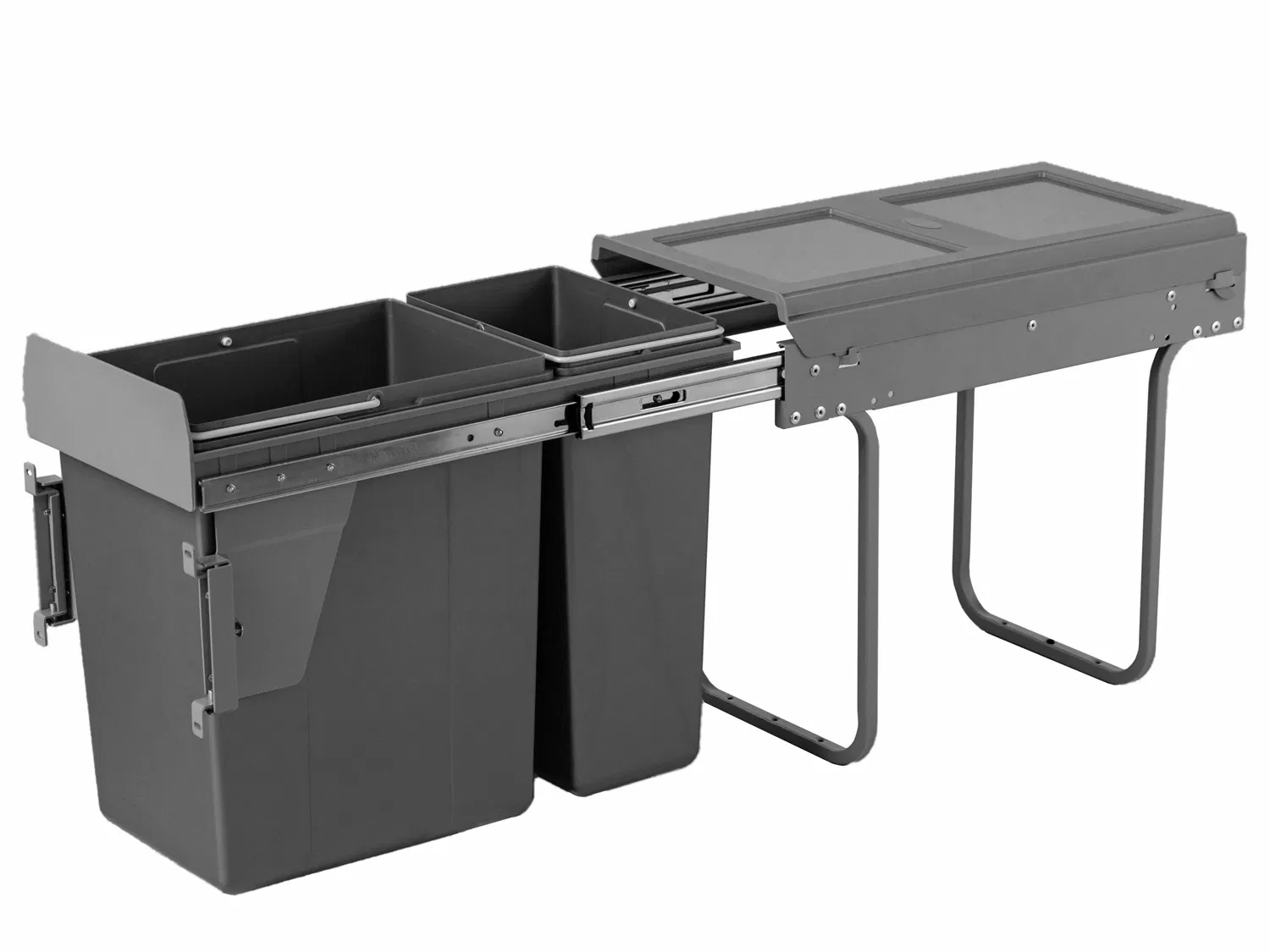 Tekey Garbage Trash Bin Trash Can Plastic Drawers Cabinet Kitchen Built-in Dustbin Kitchen Storage