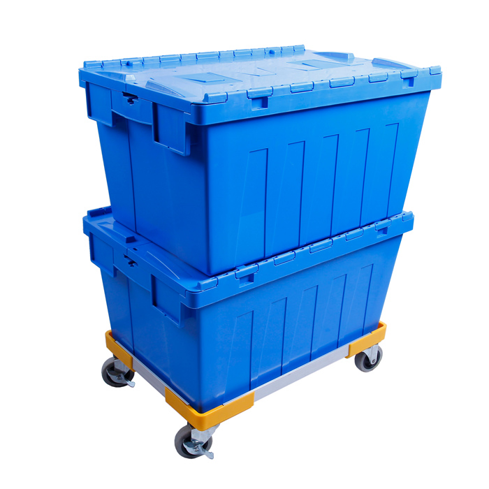 Load Plastic Box Dollies Case Platform Dolly Industrial for Logistics Easy Smart Transport Plastic Moving Crate Dolly
