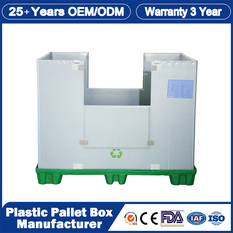 a Locking System Corrugated Bulk Collapsible Container Polybox Wholesale Customized Industrial Plastic Folding Pallet Bulk Container for Cargo Storage