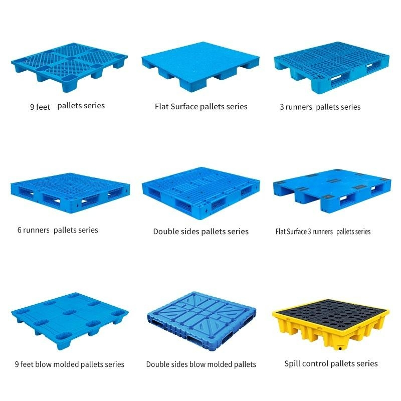 Heavy Duty 6-Runner Plastic HDPE Euro Pallet with 4-Way Entry Single Face