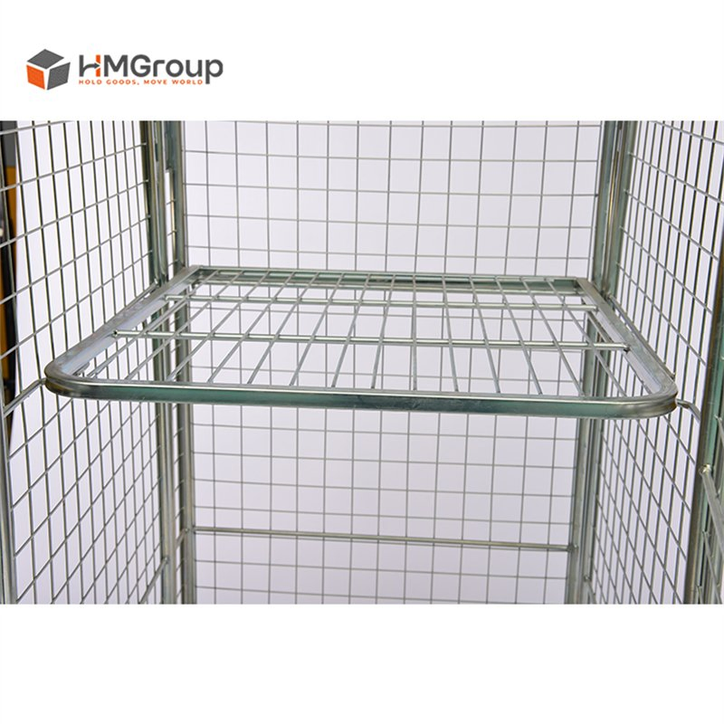 500kg Capacity Easy Assemble Logistics Nestable Rolling Metal Storage Cage