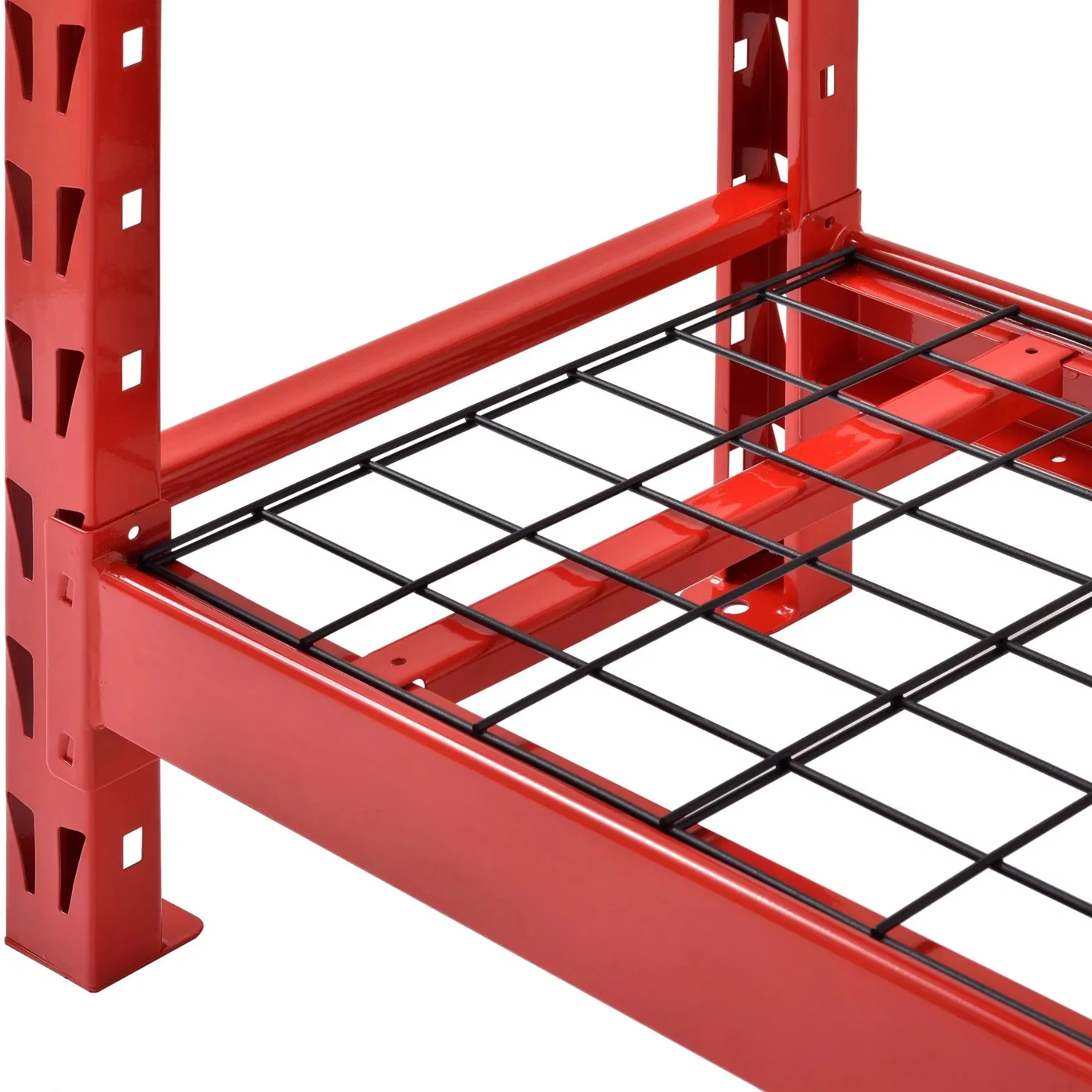 3-Tier Heavy Duty Industrial Welded Steel Storage Shelving Unit (Red)