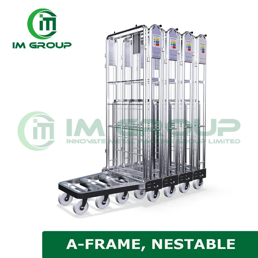 Three Side Logistic 4 Wheel Collapsible Folding Trolleys with Shelves
