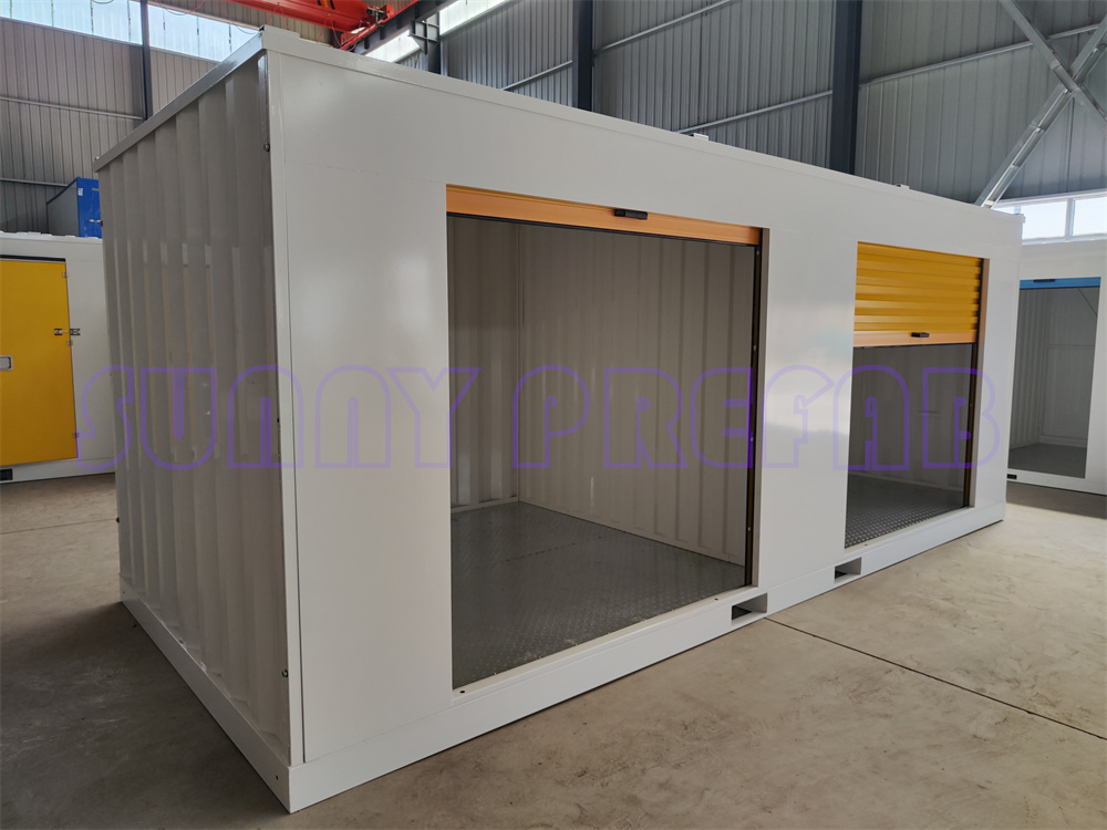 Two Rolling Doors Partition Demountable Fast Assemble Portable Storage Container Self Storage