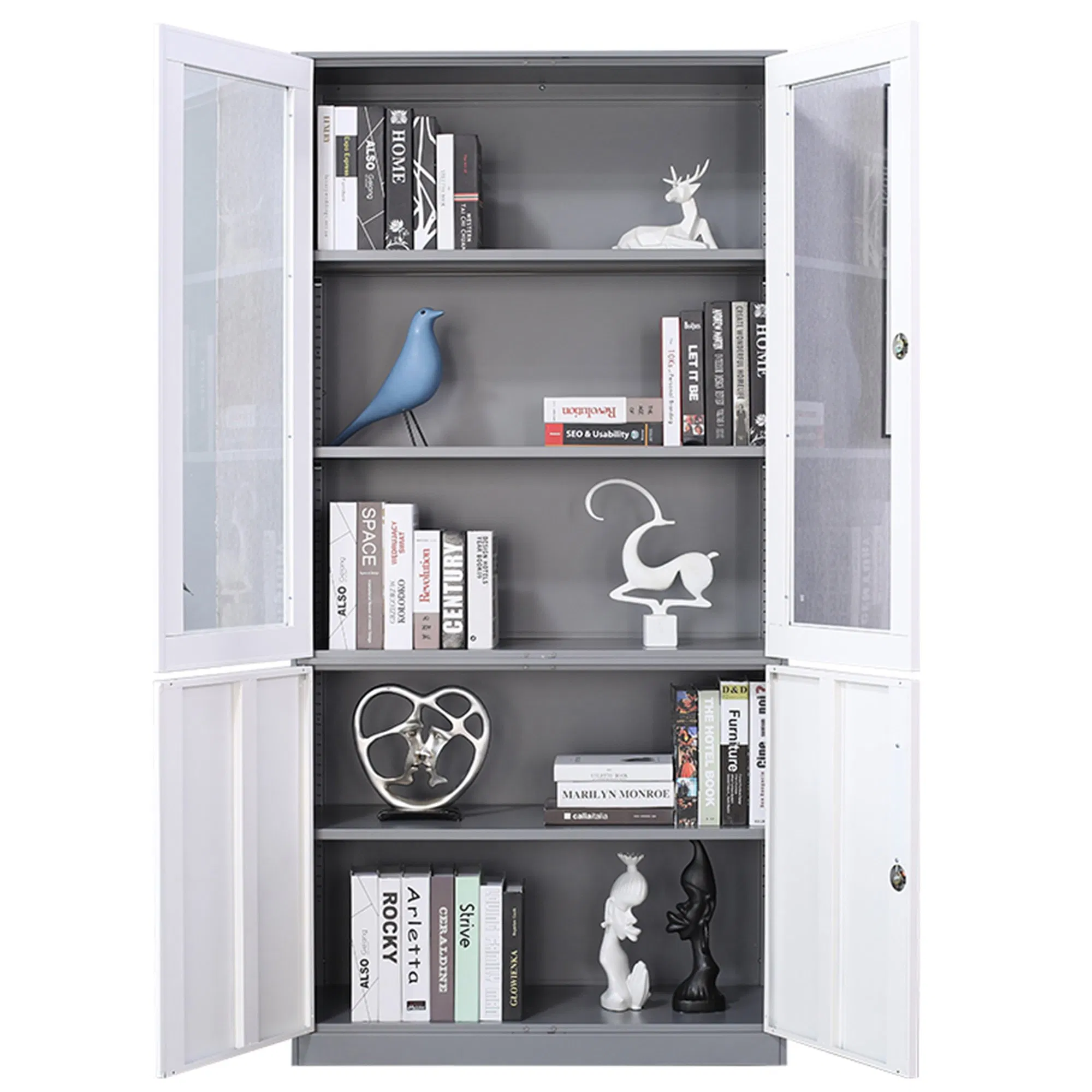 Metal Glass Door Cupboard Steel Office Furniture File Storage Cabinet