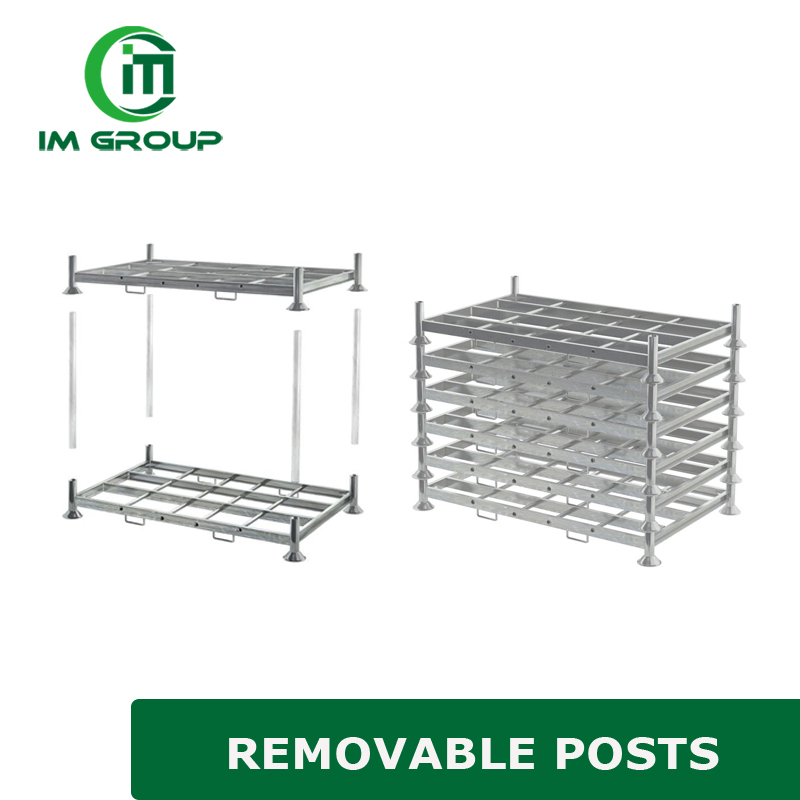Large Heavy Duty Stackable Modular Post Pallet Steel Stillages for Cold Storage