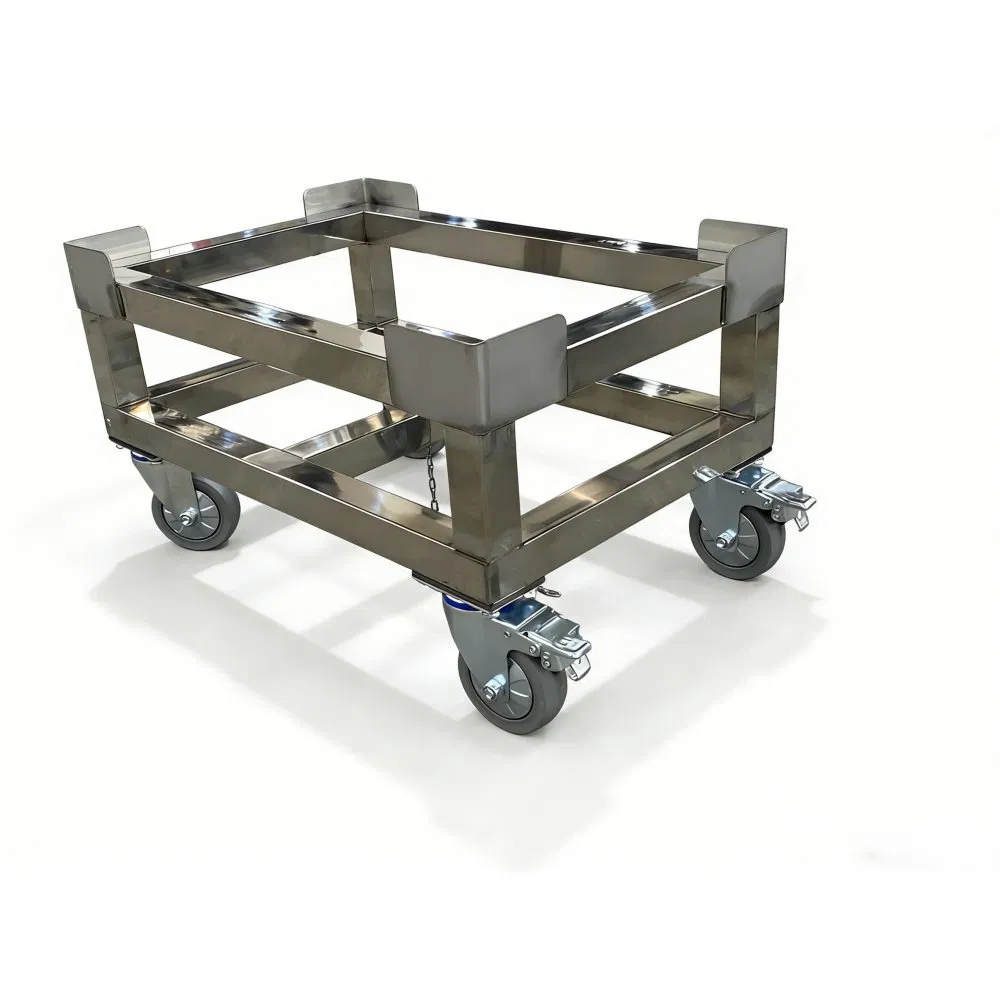 Dolly with Metal Grounding Chain for Workshop Material Transport