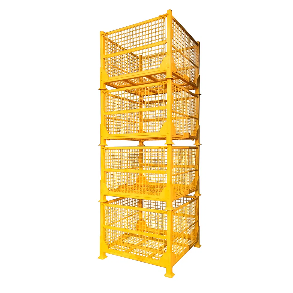 Lockable Stackable Metal Welded Wire Mesh Container Steel Storage Cage