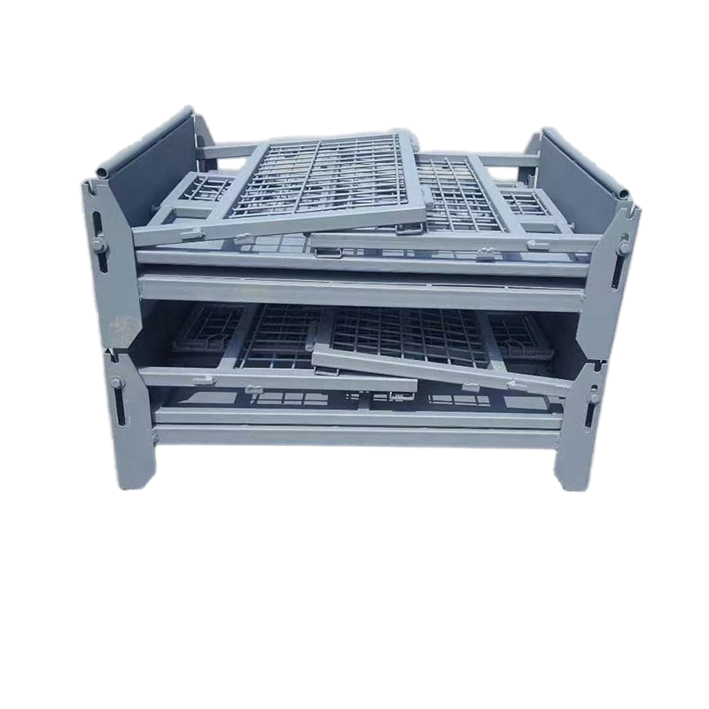 Foldable Stackable Metal Powder Coated Cage Gitterbox for Transportation Warehouse Storage