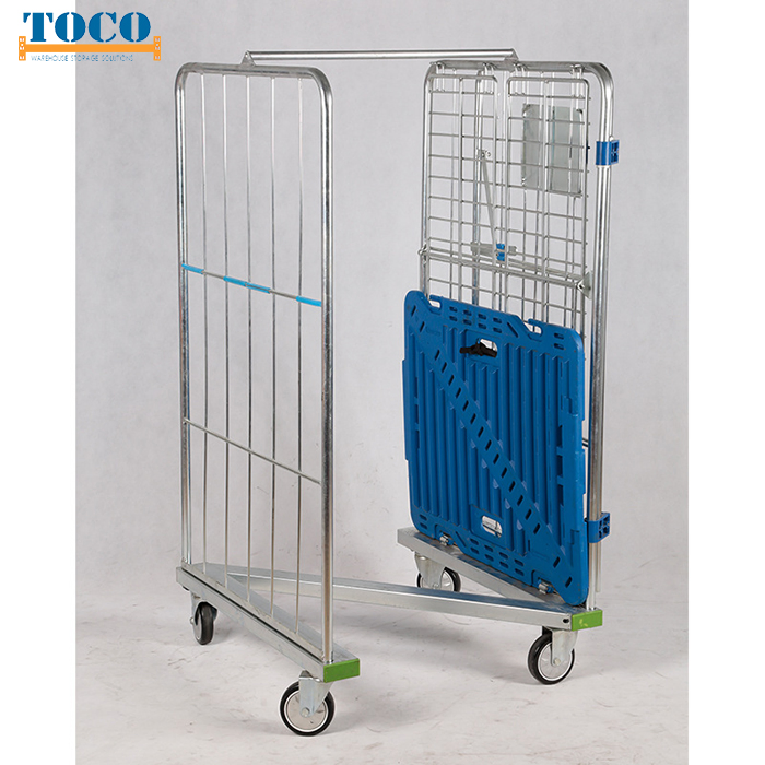 Galvanized Hand Trolley Logistic Trolley with Strap for 3pl