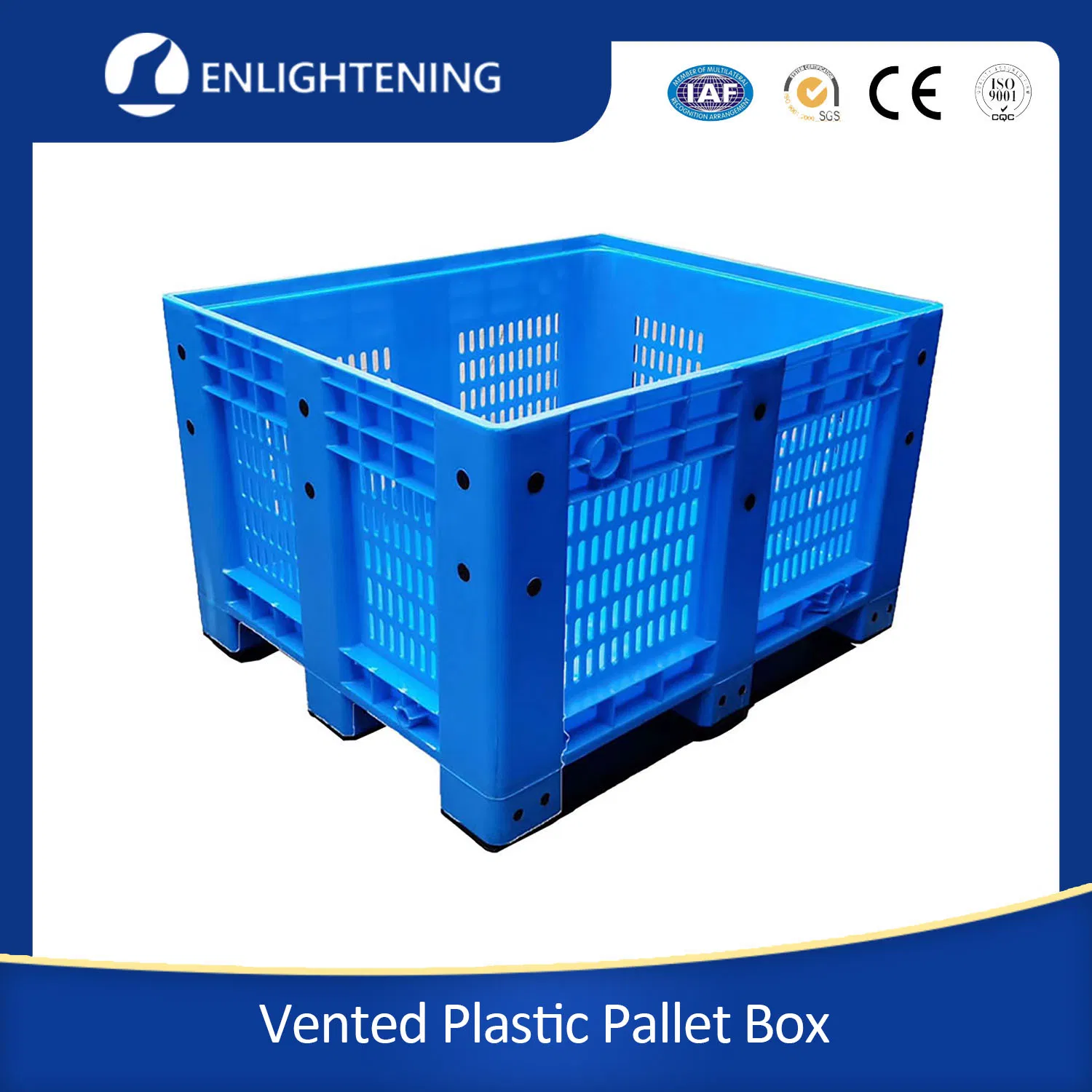 Heavy Duty Storage Solid Surface Stacking Plastic Pallet Box Storage Bins 1200*1000