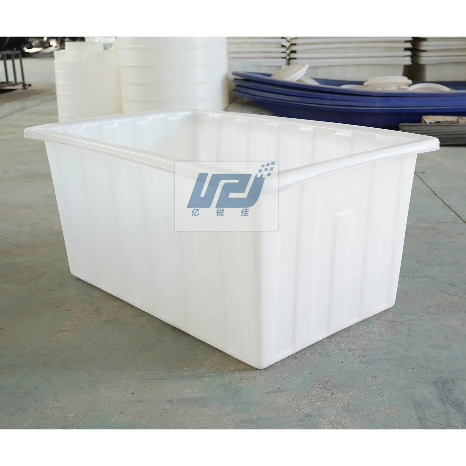 White Rectangular Plastic Storage Bin, Offering Ample Space for Bulk Items