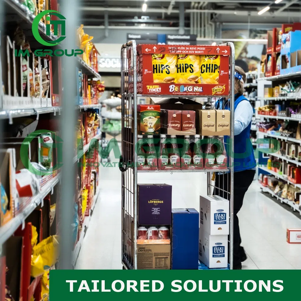 2 Sides Zinc Coating Rolling Steel Metal Roll Containers in Supermarket