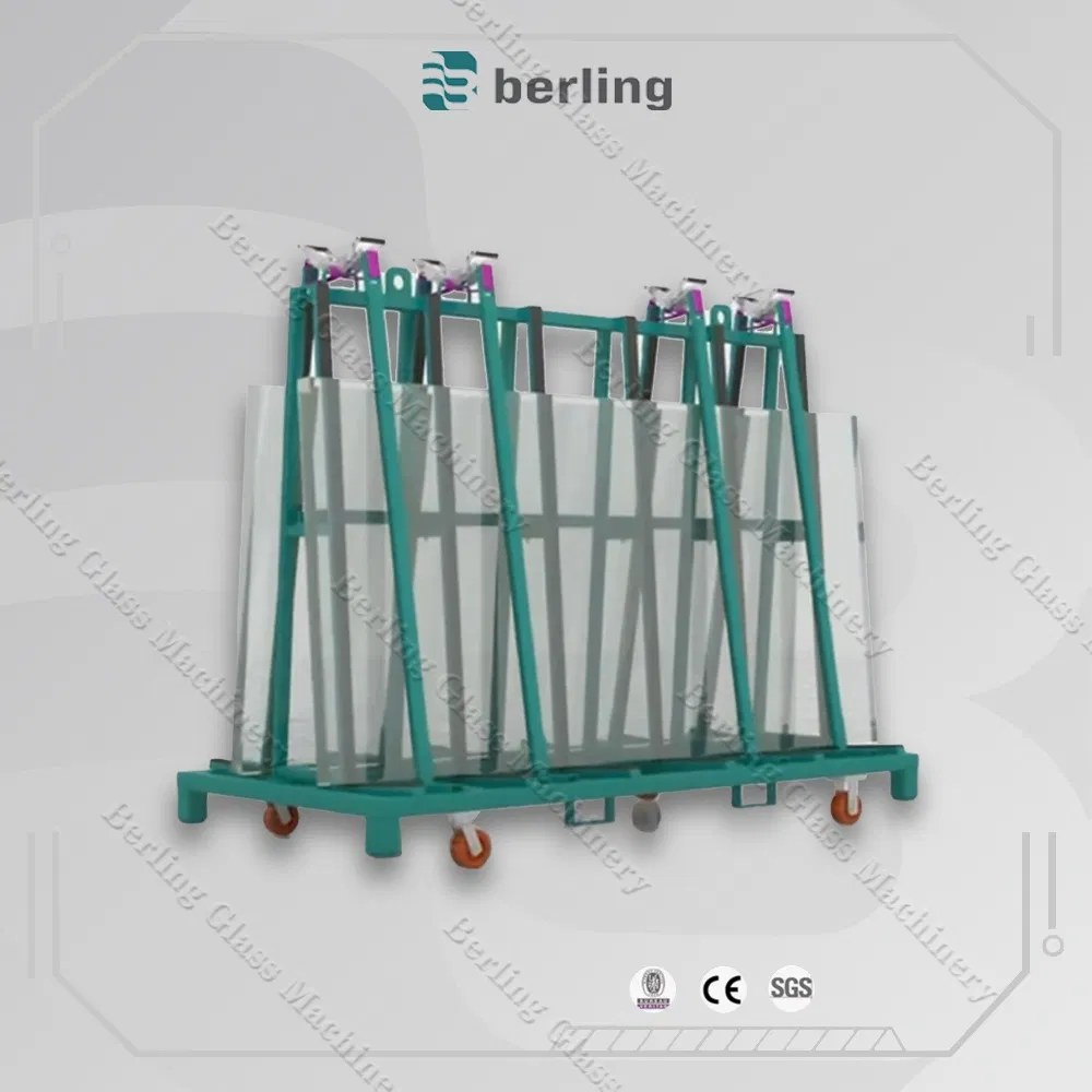 Mobile a Frame Glass Storage Rack with Lockable Casters for Stability