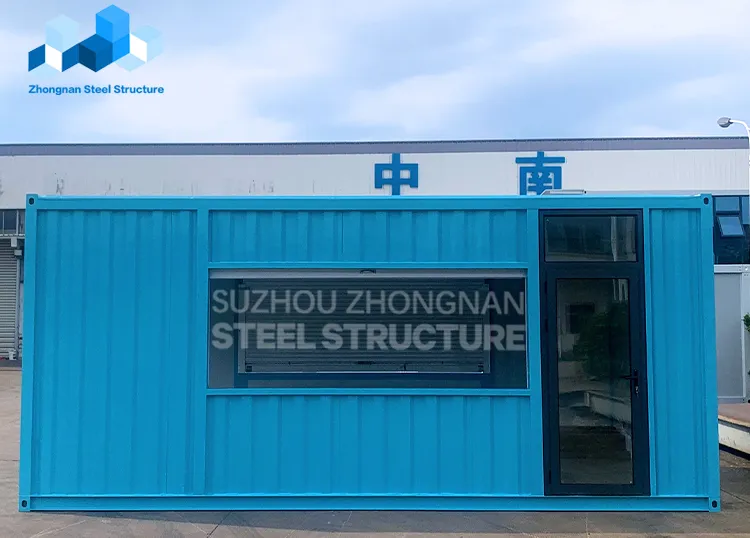 Custom container store with rolling shutter window