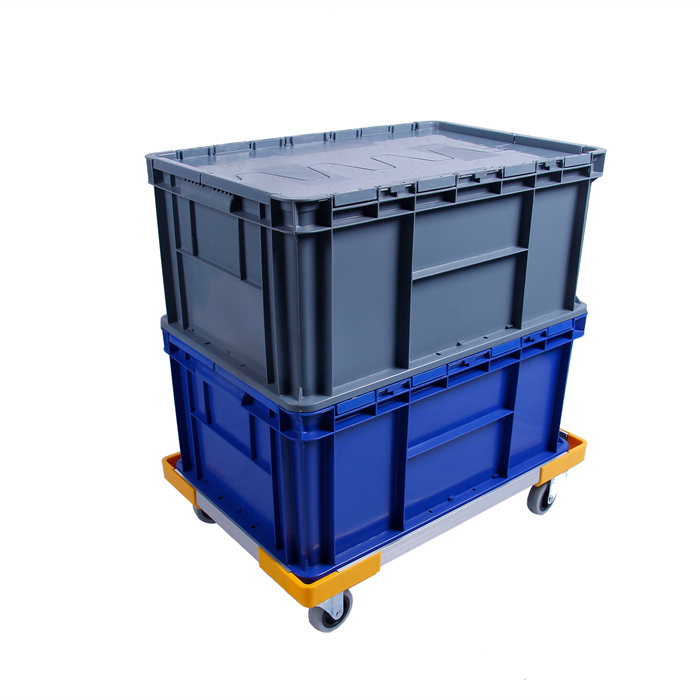 Load Plastic Box Dollies Case Platform Dolly Industrial for Logistics Easy Smart Transport Plastic Moving Crate Dolly
