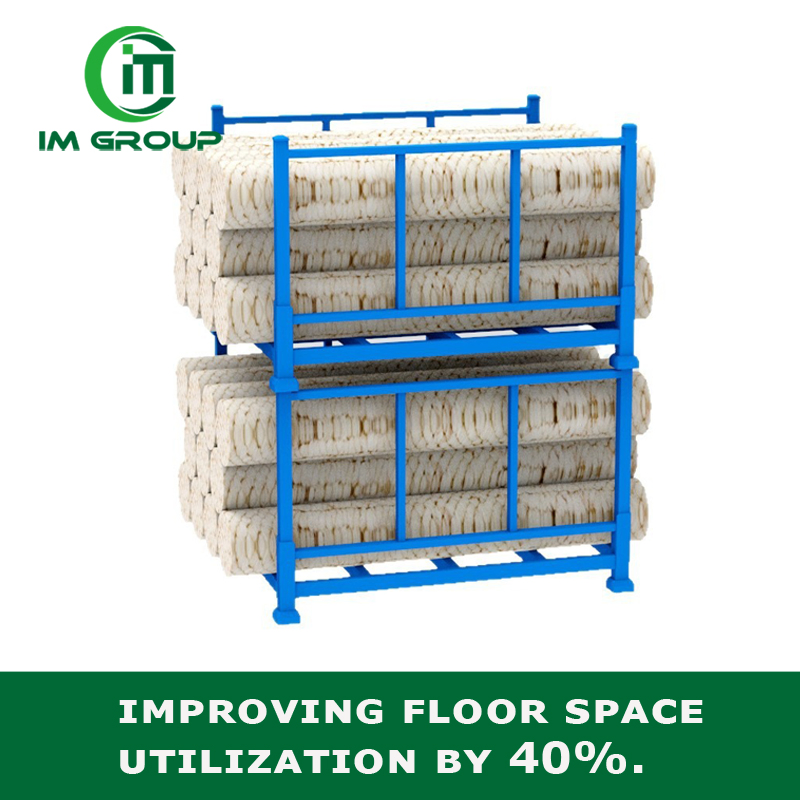 Wholesale 1200kg Carrying Capacity Foldable Metal Storage Stackable Steel Textile Stillage