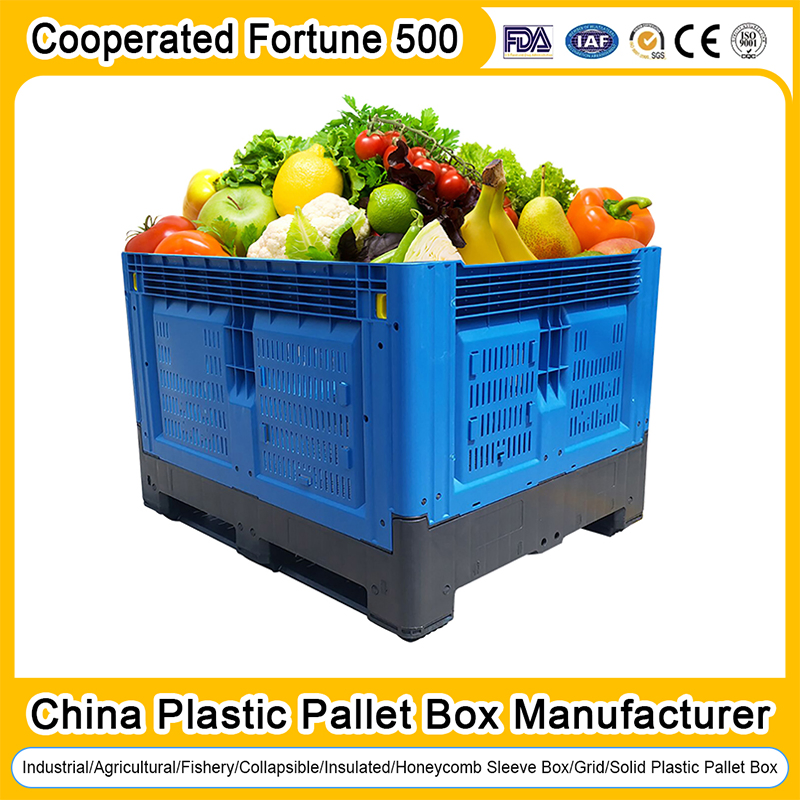 Euro 1000L Vented 1200X800 Transport Stackable Logistics Reusable Rigid HDPE Plastic Solid Side Locking Pallet Card Box Bulk Storage Container Price for Fruit