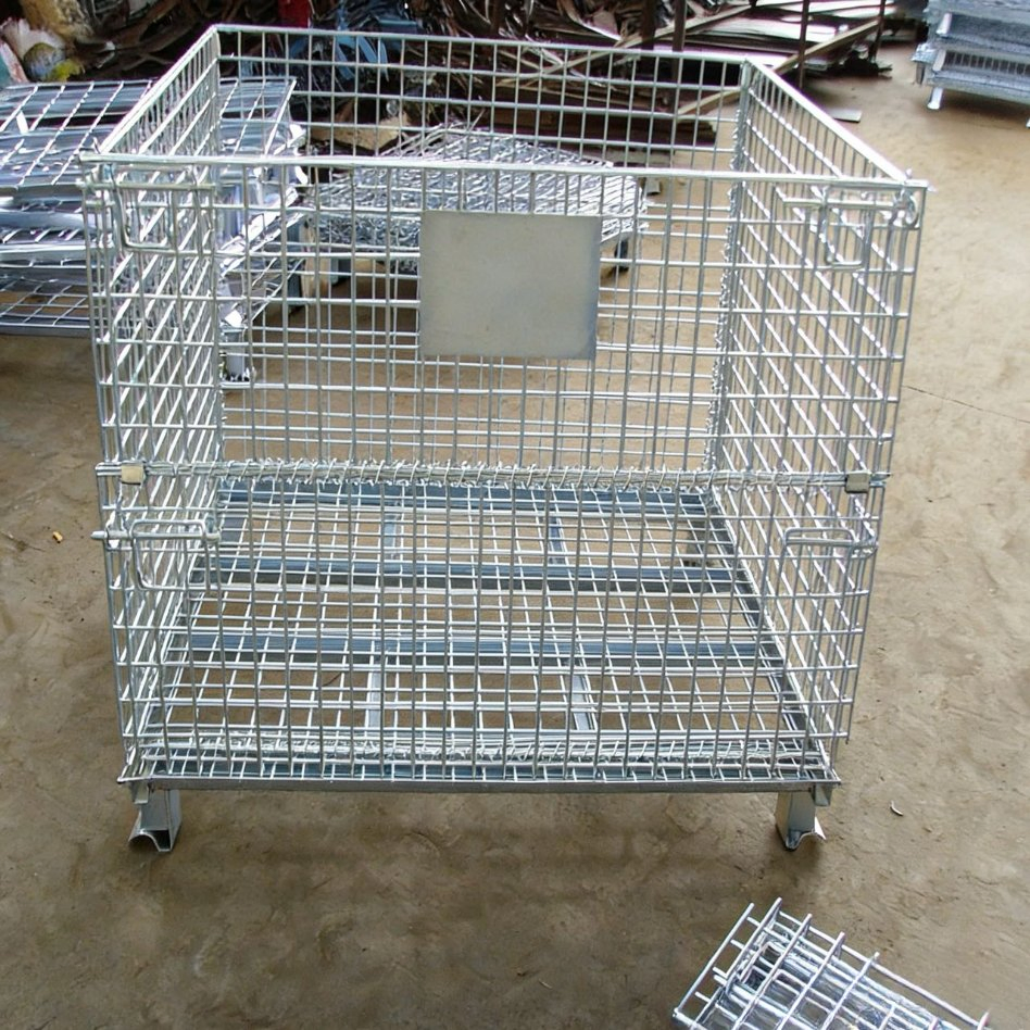 Foldable Galvanized Wire Mesh Roll Cage for Seasonal Goods Storage Solutions