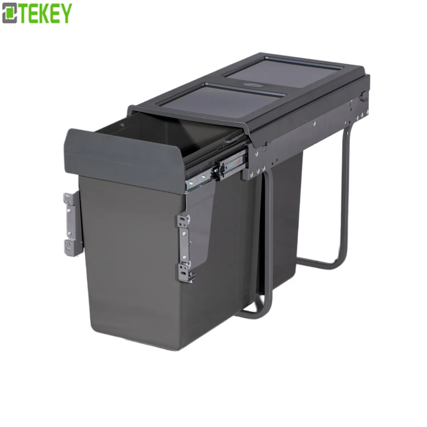 Tekey Garbage Trash Bin Trash Can Plastic Drawers Cabinet Kitchen Built-in Dustbin Kitchen Storage