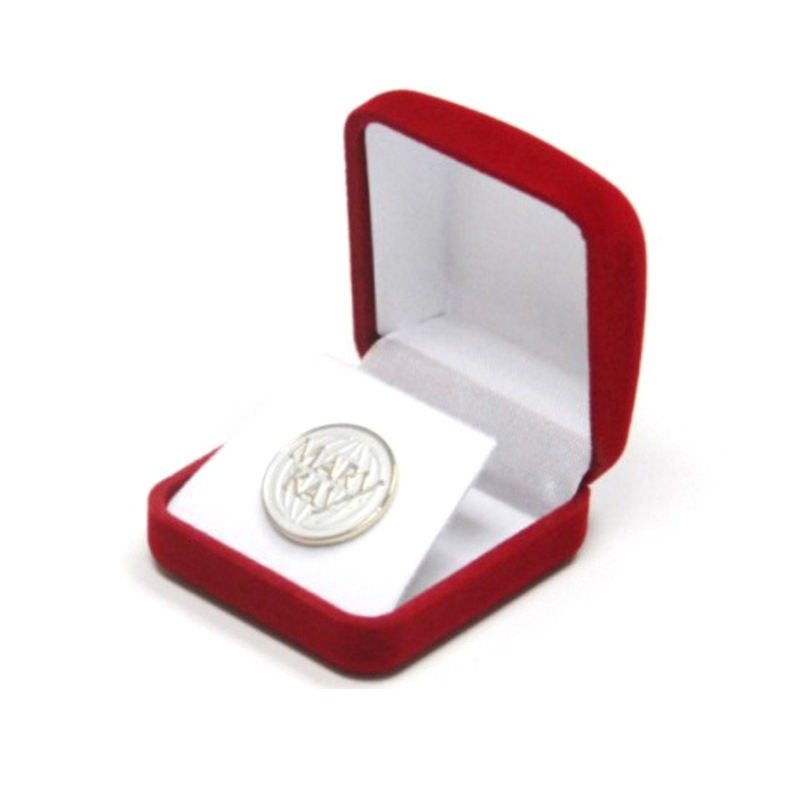 Clamshell Gold and Silver Coins Commemorative Coin Box Medal Key Chain Flannelette Hot Stamping Iron Box Jewelry Medal Badge Packaging Box Wooden Box Customizat