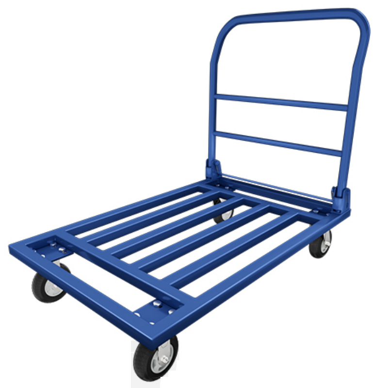 Logistics Flatbed Pushcart Square Tube Folding Mobile Portable Hand Truck Cart Trolley