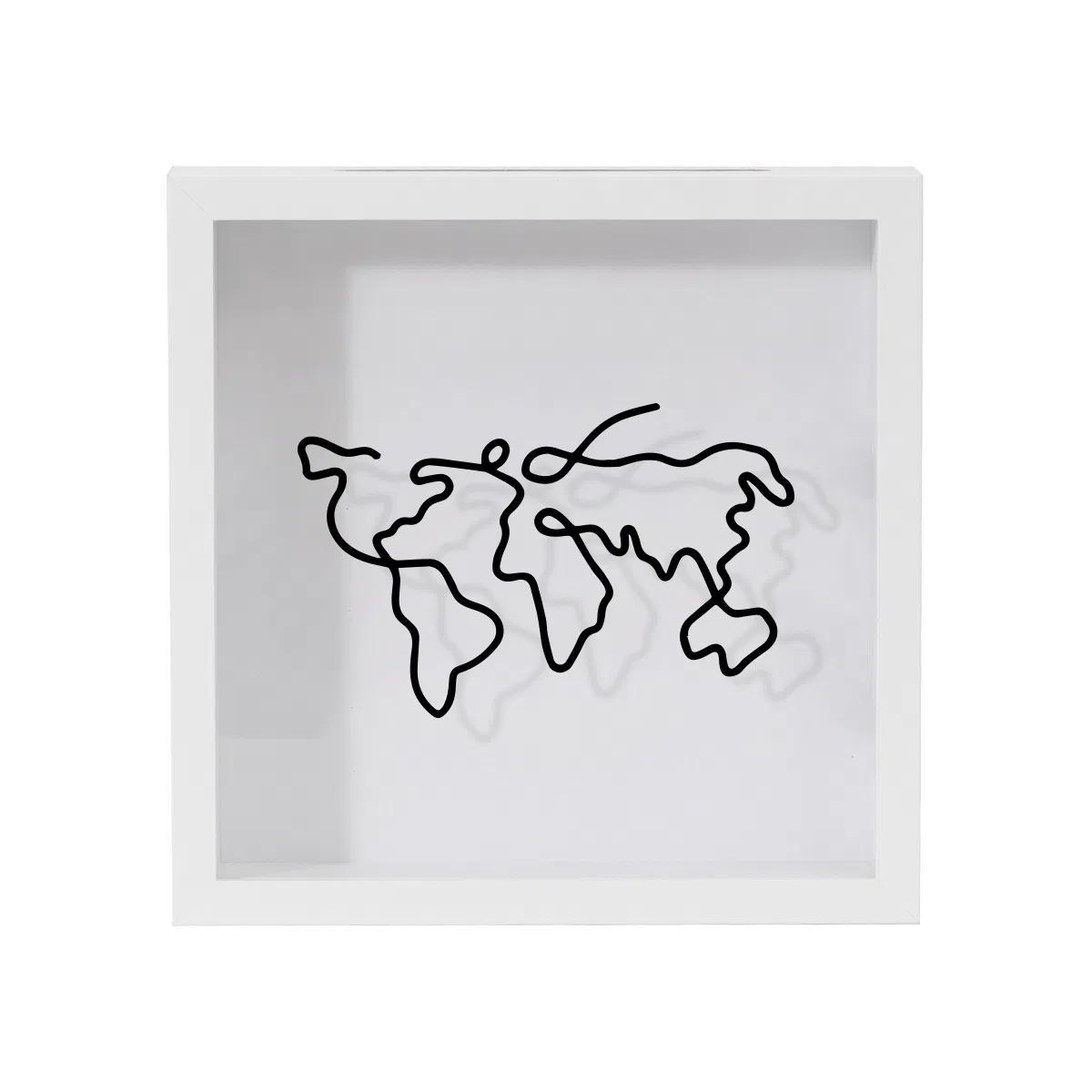 Natural Wood Shadow Box Frame Black &amp; White Print Slot with Iron for Travel Ticket Collection Photo Display &amp; Storage