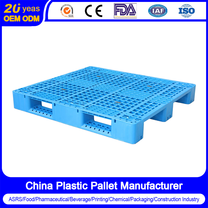 Grid Surface Heavy Duty Wholesale Virgin HDPE Reinforced Recycle Heavy Duty Warehouse Use Plastic Pallet for Ground Use