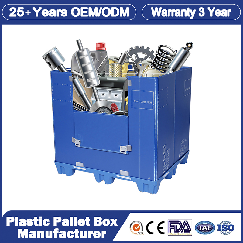a Locking System Corrugated Bulk Collapsible Container Polybox Wholesale Customized Industrial Plastic Folding Pallet Bulk Container for Cargo Storage