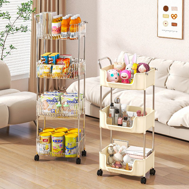 Multi-Layer Storage Rack Shelf Mobile Trolley Rolling Trolley Rack