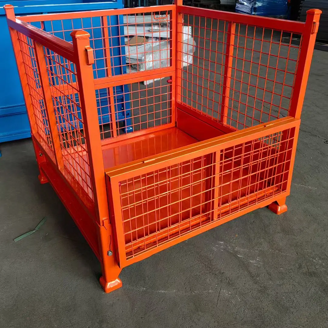 Rust-Proof Stackable Steel Metal Industrial Storage Pallet Cage Warehouse