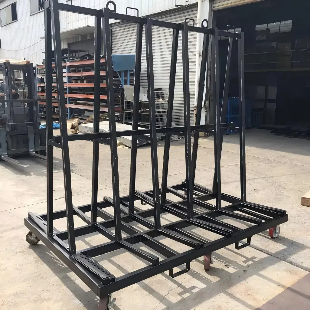 Versatile Glass Shelving Unit for Efficient Industrial Transport Solutions