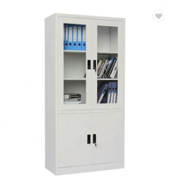 Office Equipment Metal Cupboard 4 Door Swing Glass Storage Cabinet