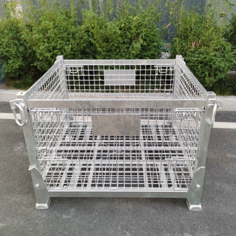 Steel Storage Cage Warehouse Stackable Logistics Folding Mesh Box Stacking Stillage