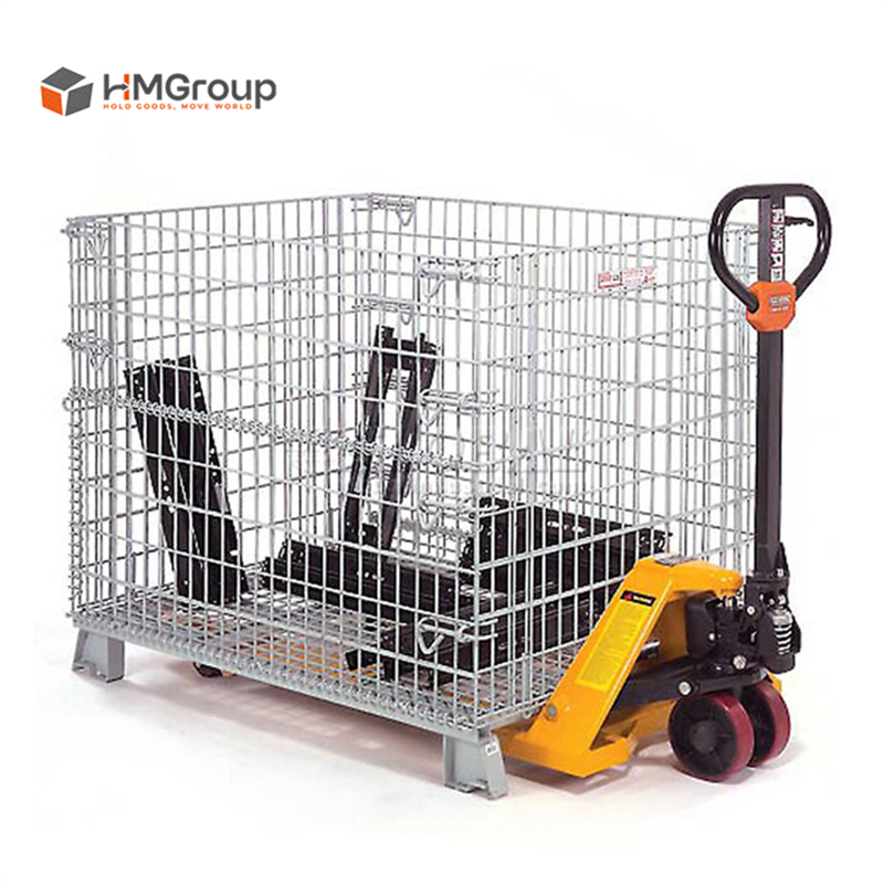 Welded Galvanized Collapsible Stackable Storage Heavy Duty Portable Shipping Steel Wire Mesh Cage Containers