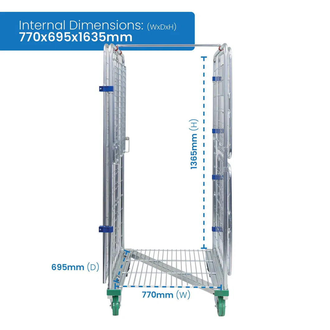 Storage Wire Mesh Roll Cage Trolley 7