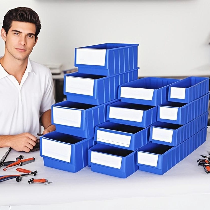 Industrial Warehouse Plastic Plastic Storage Shelf Bins for Rack and Tool Cabinet